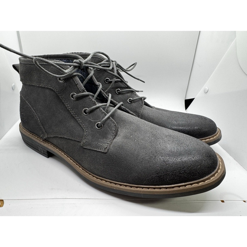 Penguin Boots Mens 11 Melvin Chukka Gray Leather Lace Up Round Toe Ankle EUC A6